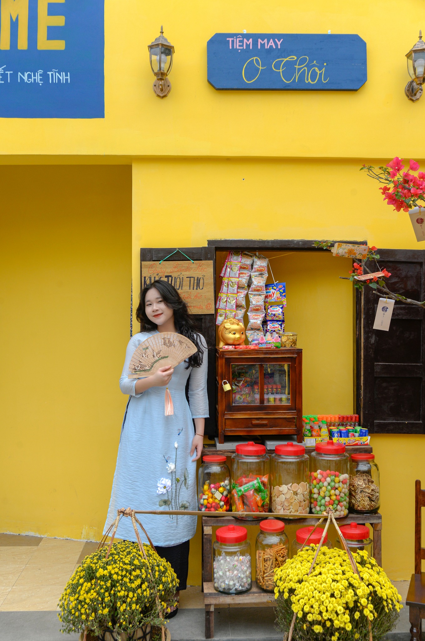 Lotuses Yellow Ao Dai